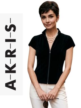 AKRIS WOMENS BLACK  VELVET VEST excellent condition